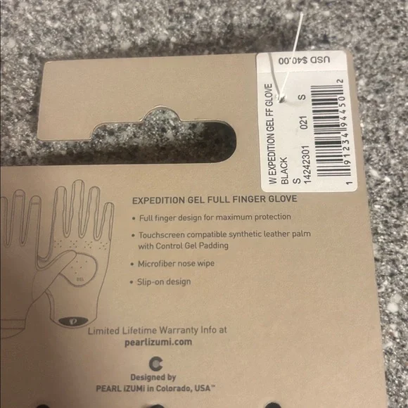 PEARL iZUMi expedition Gel Cycling Gloves Sz S full finger - Picture 3 of 4